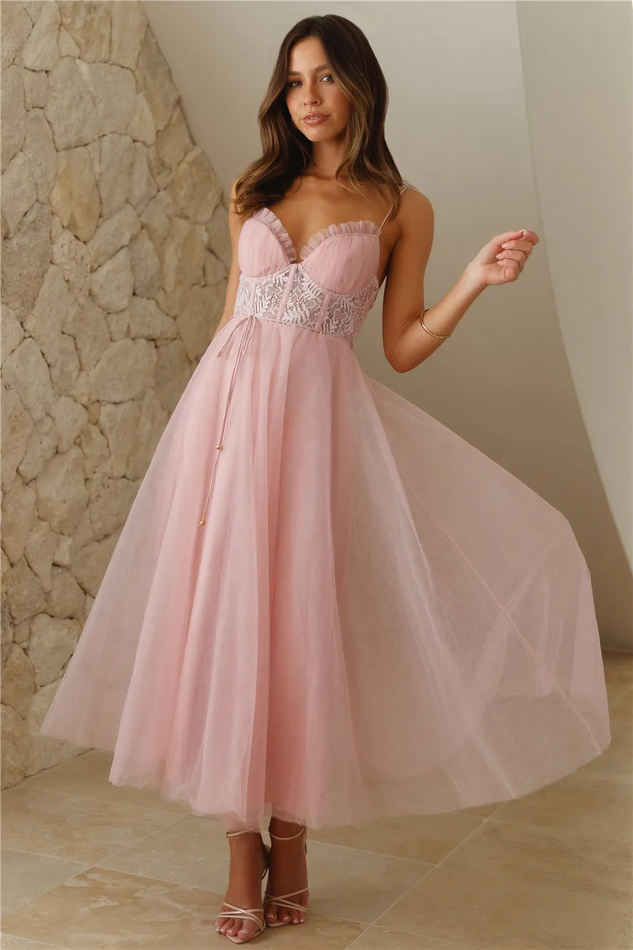 Top Of The Tower Tulle Midi Dress Blush sold by Hello Molly product image thumbnail 2