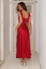 Define Luxury Satin Maxi Dress Red sold by Hello Molly