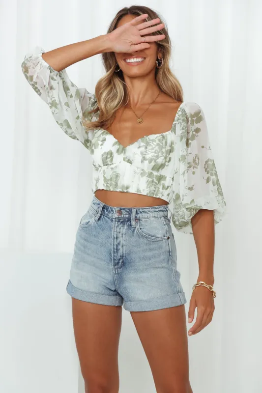 Pretty Polly Crop Top Green sold by Hello Molly