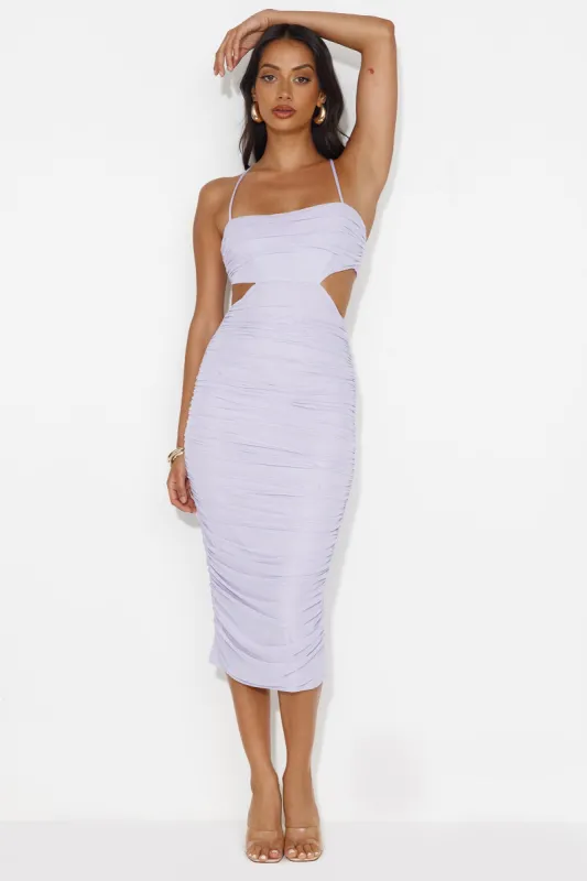 One More Party Mesh Midi Dress Lilac sold by Hello Molly
