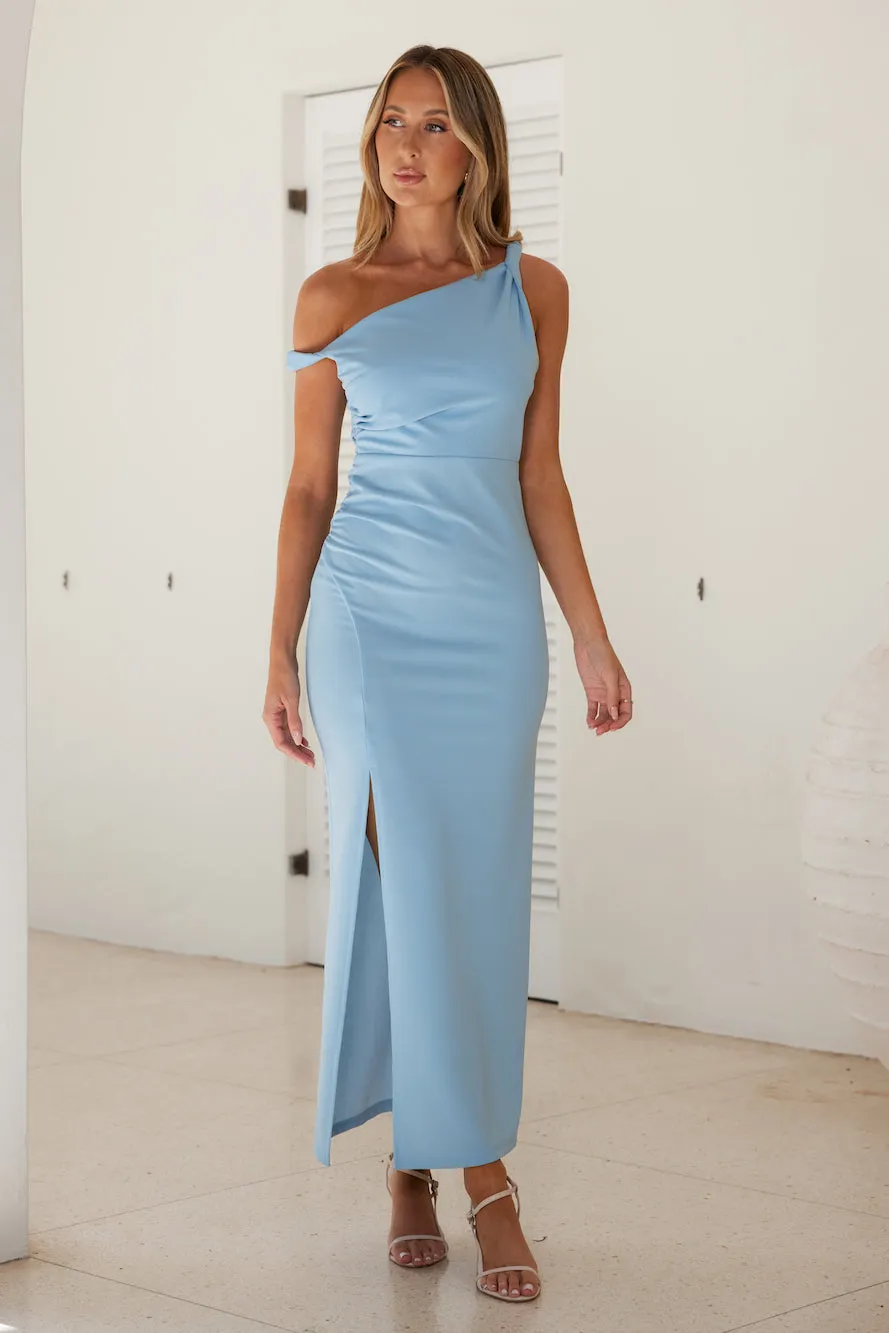 Move Me Off Shoulder Maxi Dress Blue sold by Hello Molly product image thumbnail 2