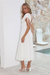 Dreamy Brunch Midi Dress White sold by Hello Molly