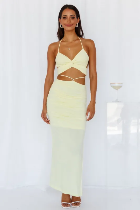 Pure Bliss Midi Dress Lemon sold by Hello Molly