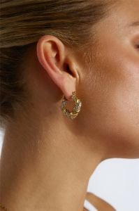 18k Gold Plated Crystal Lover Earrings Gold sold by Hello Molly