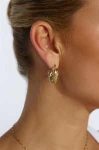 18k Gold Plated Crystal Lover Earrings Gold sold by Hello Molly