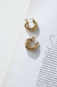 18k Gold Plated Crystal Lover Earrings Gold sold by Hello Molly