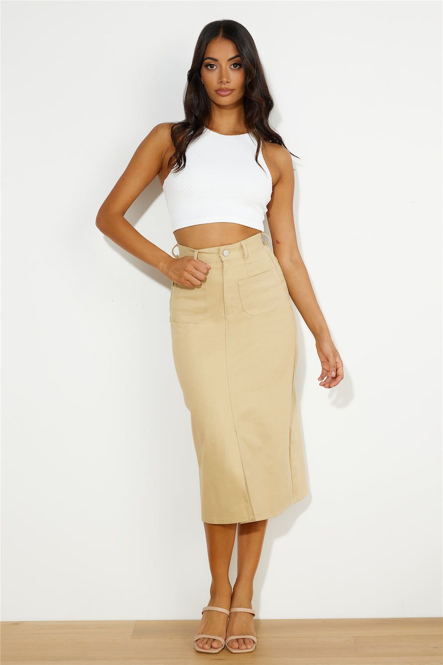 Influencer Look Midi Skirt Tan sold by Hello Molly product image thumbnail 4