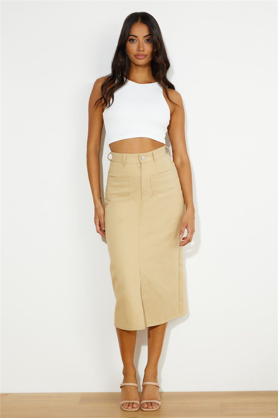 Influencer Look Midi Skirt Tan sold by Hello Molly product image thumbnail 2