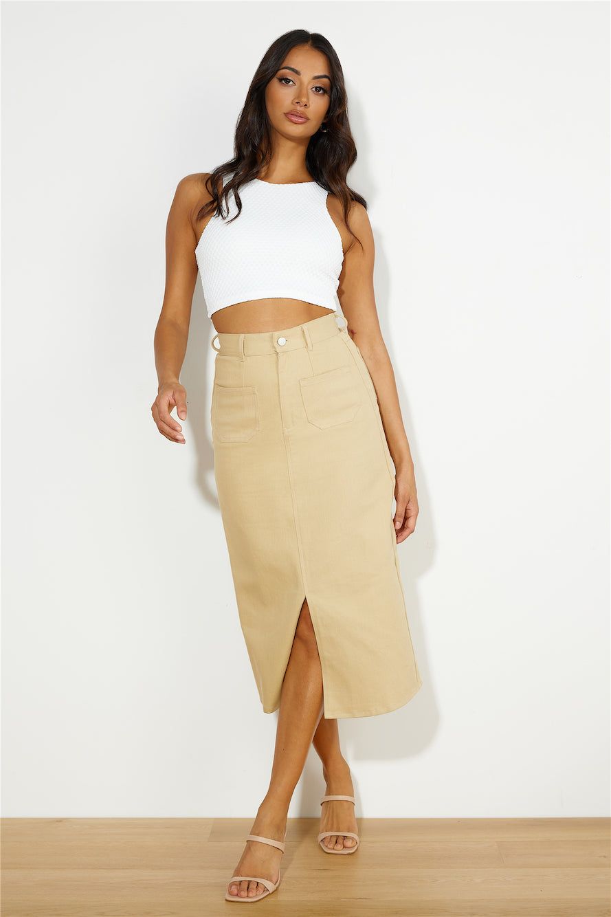 Influencer Look Midi Skirt Tan sold by Hello Molly product image thumbnail 3