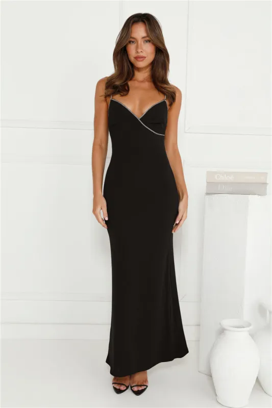 Crystal Glitz Maxi Dress Black sold by Hello Molly