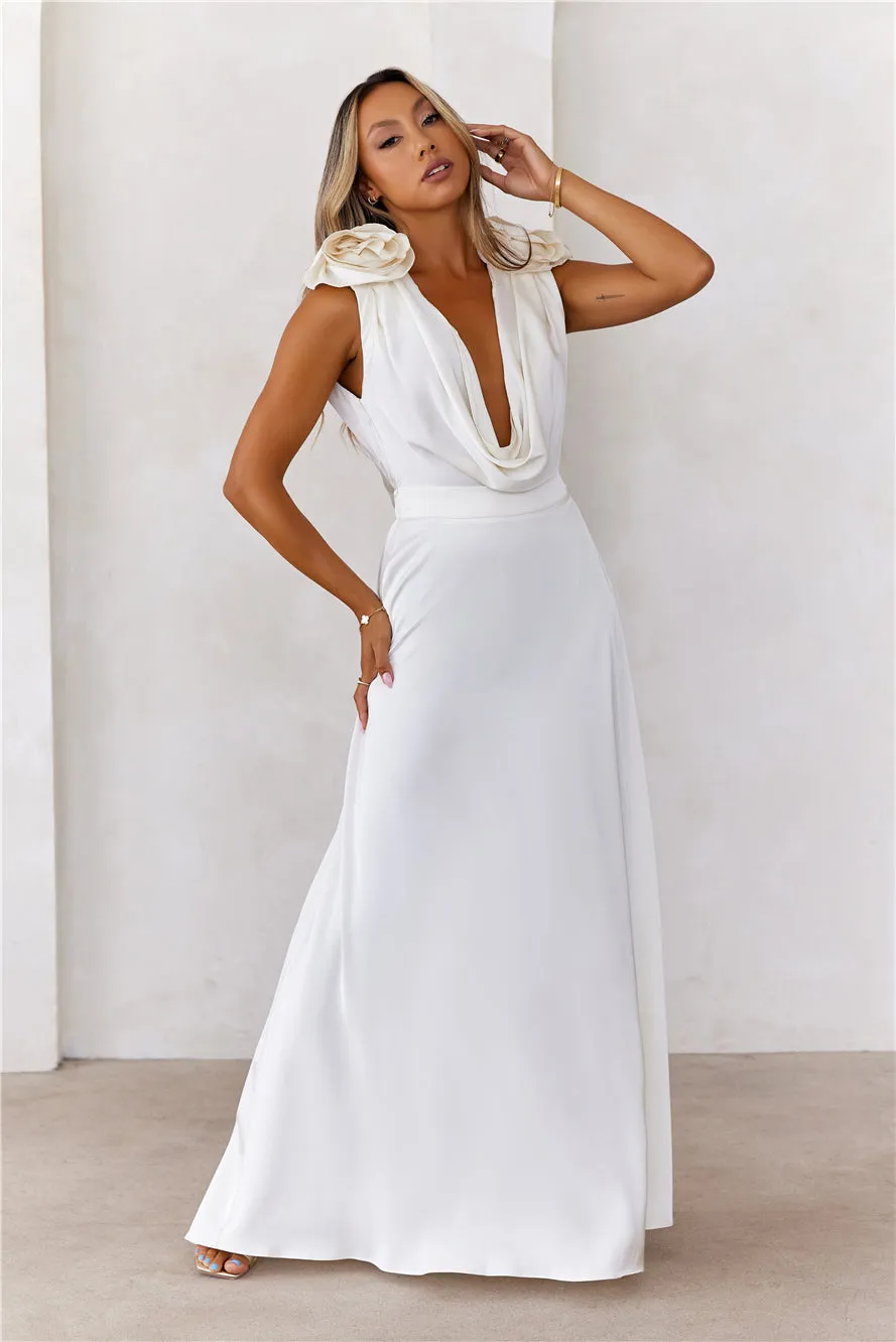 Romance In Roses Maxi Dress Cream sold by Hello Molly product image thumbnail 4