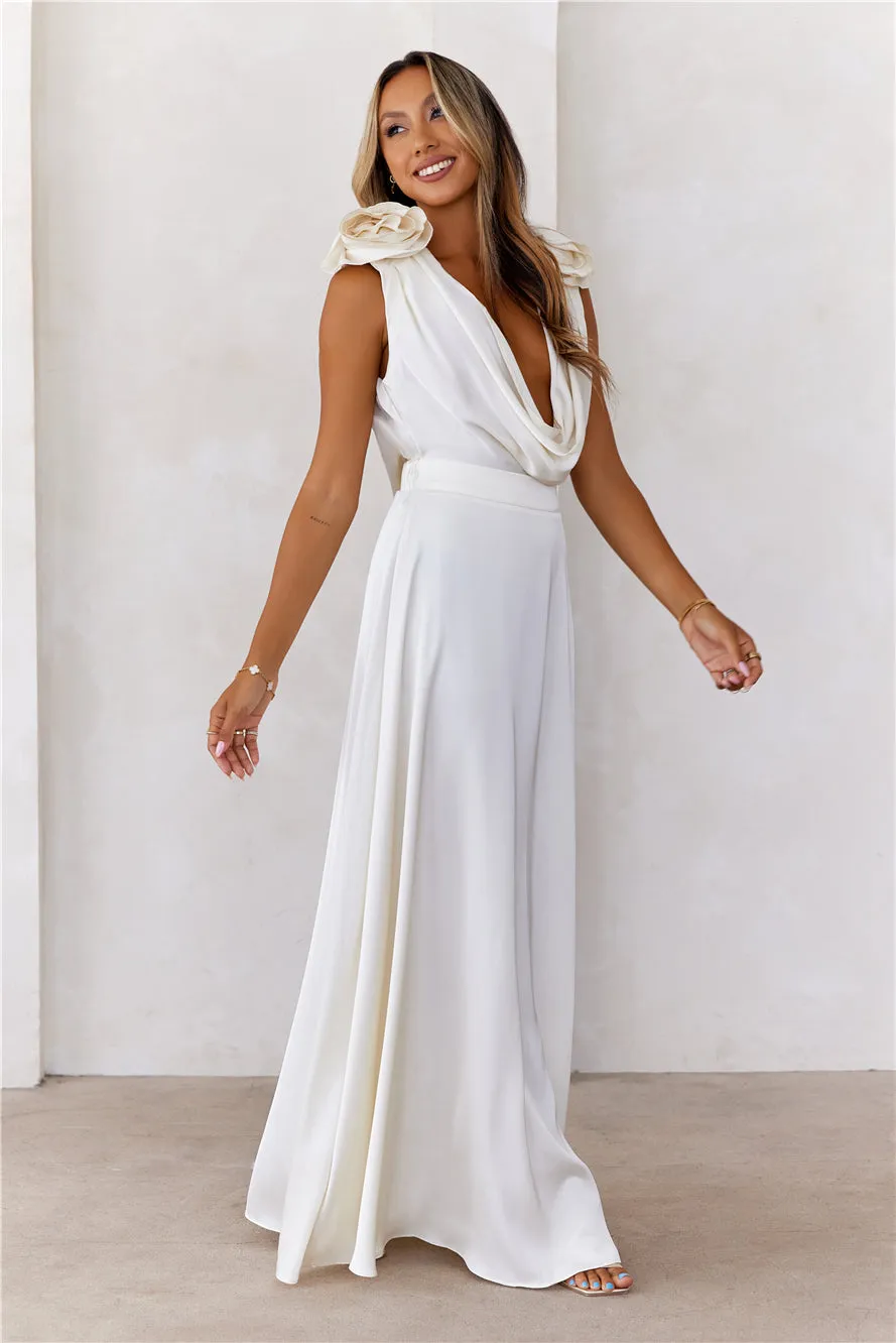 Romance In Roses Maxi Dress Cream sold by Hello Molly product image thumbnail 5