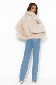 Warm And Stylish Faux Fur Coat Beige sold by Hello Molly