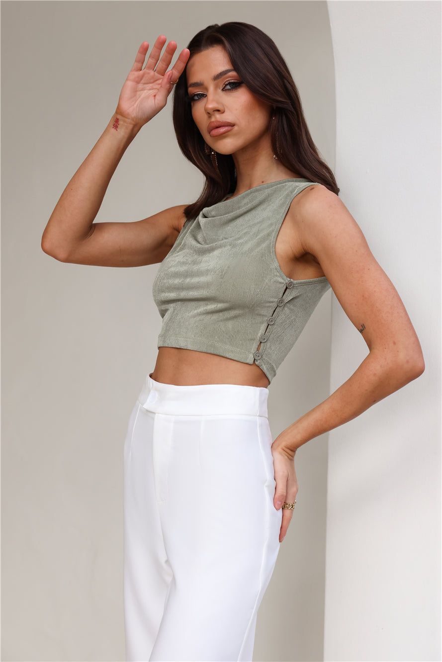 Slinky Feel Crop Top Green sold by Hello Molly product image thumbnail 4