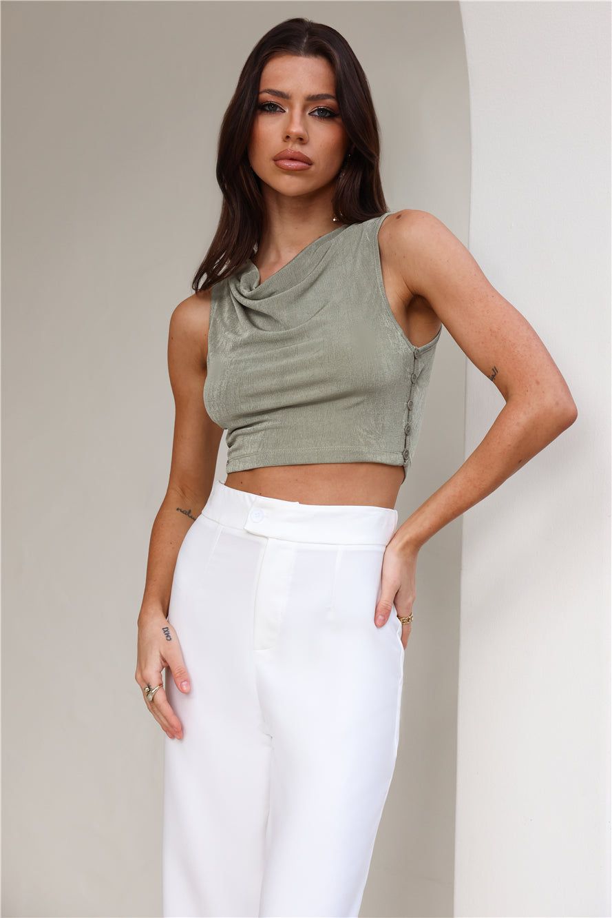 Slinky Feel Crop Top Green sold by Hello Molly product image thumbnail 2