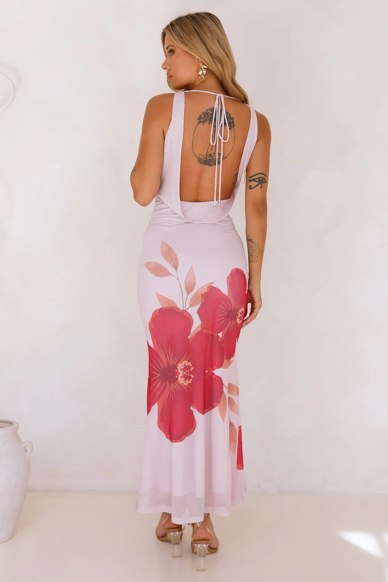 Flirtations Mesh Maxi Dress Pink sold by Hello Molly product image thumbnail 3