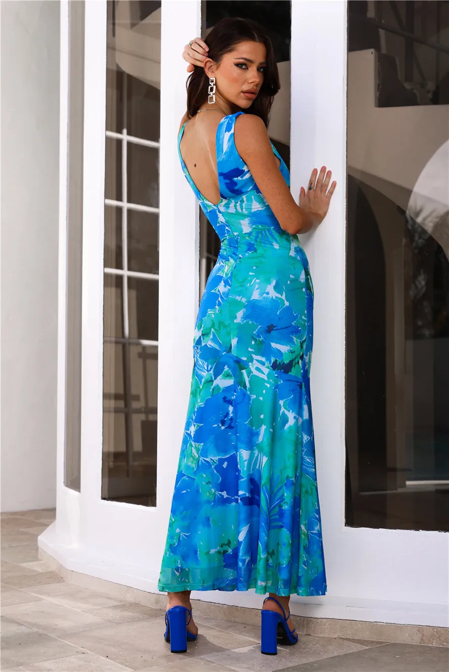 Refreshing Splash Mesh Maxi Dress Blue sold by Hello Molly product image thumbnail 4