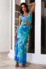 Refreshing Splash Mesh Maxi Dress Blue sold by Hello Molly