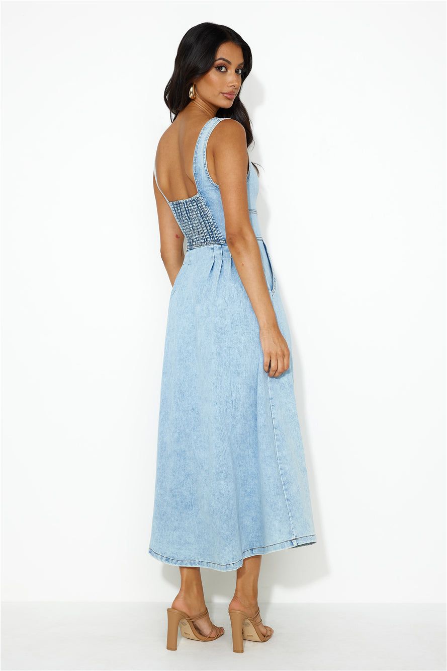 Ideal Fit Midi Dress Denim sold by Hello Molly product image thumbnail 4