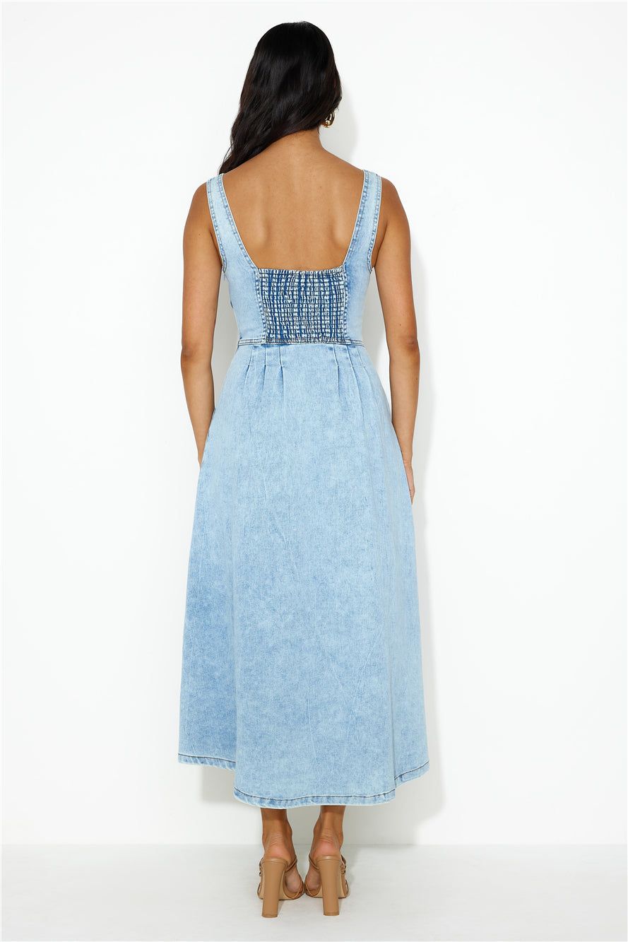 Ideal Fit Midi Dress Denim sold by Hello Molly product image thumbnail 5