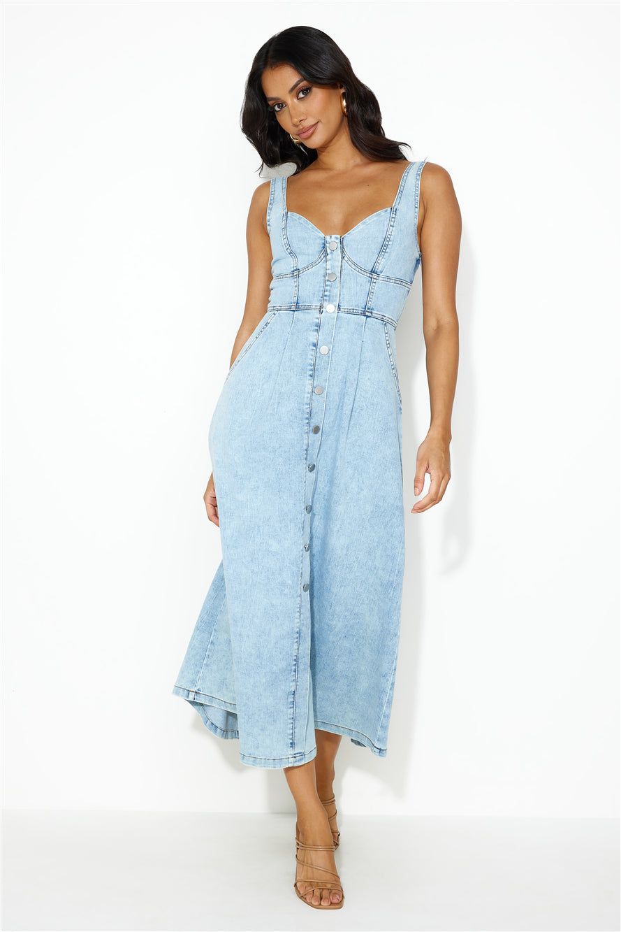 Ideal Fit Midi Dress Denim sold by Hello Molly product image thumbnail 2