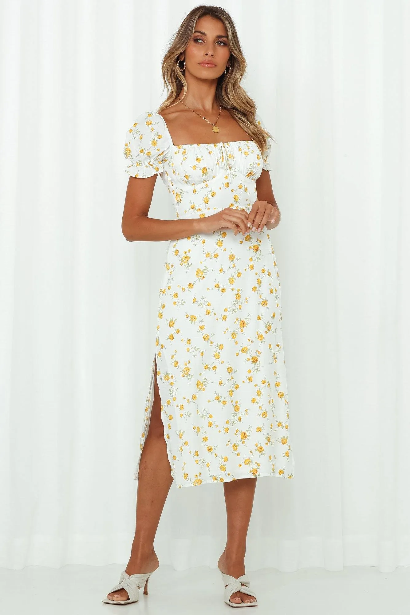 Sun Sand Sea Midi Dress White sold by Hello Molly