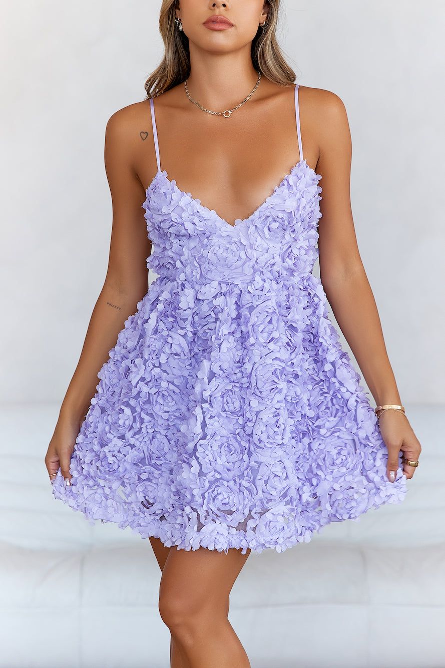 HELLO MOLLY Petalled Moment Mini Dress Lilac sold by Hello Molly product image thumbnail 2