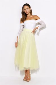 Keeping It Smart Midi Skirt Yellow sold by Hello Molly