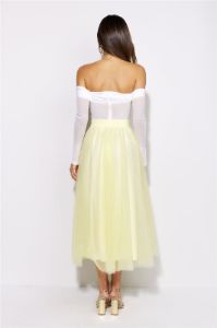 Keeping It Smart Midi Skirt Yellow sold by Hello Molly