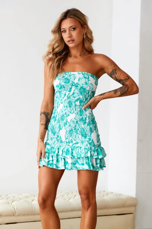 HELLO MOLLY Vacation Time Mini Dress Green sold by Hello Molly