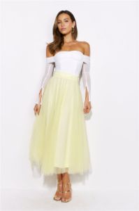 Keeping It Smart Midi Skirt Yellow sold by Hello Molly