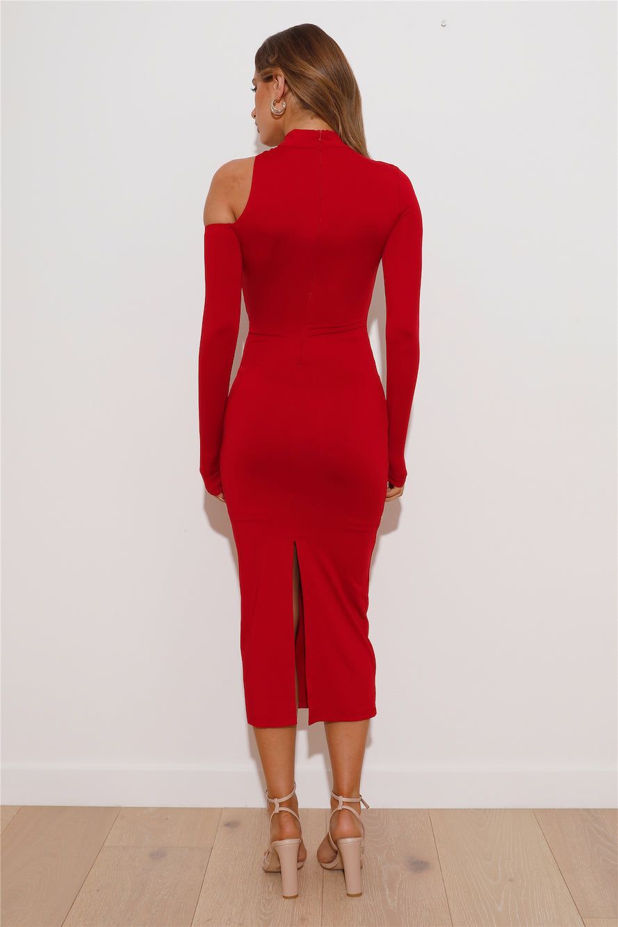 Late But Fashionable Midi Dress Wine sold by Hello Molly product image thumbnail 4