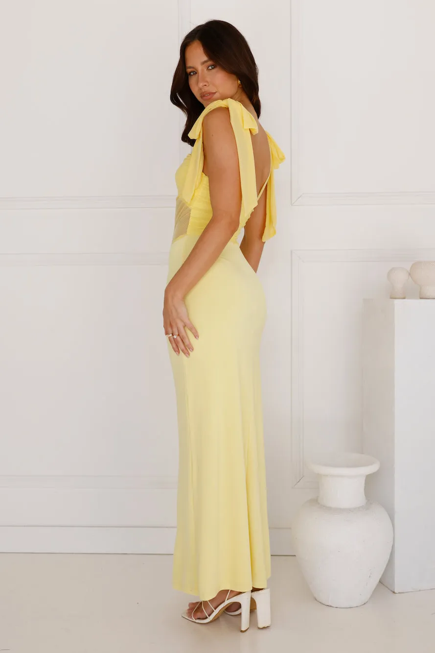 Illuminating Love Mesh Maxi Dress Yellow sold by Hello Molly product image thumbnail 4