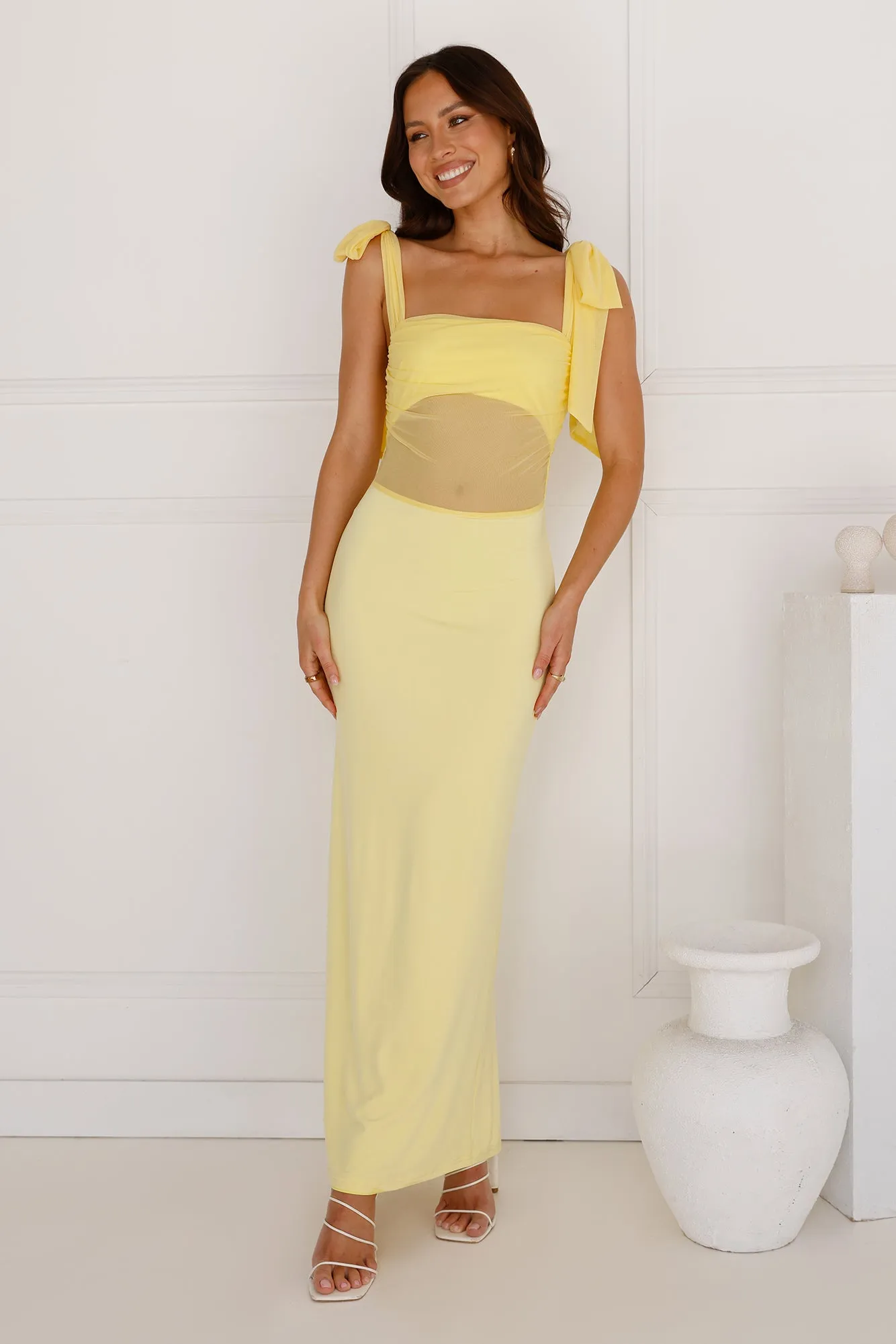Illuminating Love Mesh Maxi Dress Yellow sold by Hello Molly product image thumbnail 3