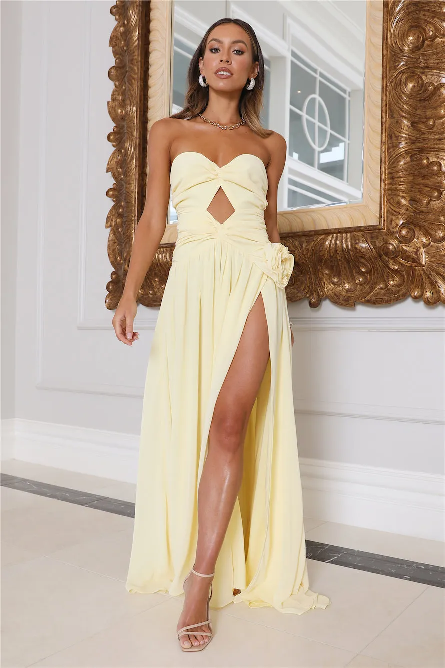 Secret Rose Strapless Maxi Dress Butter sold by Hello Molly product image thumbnail 3
