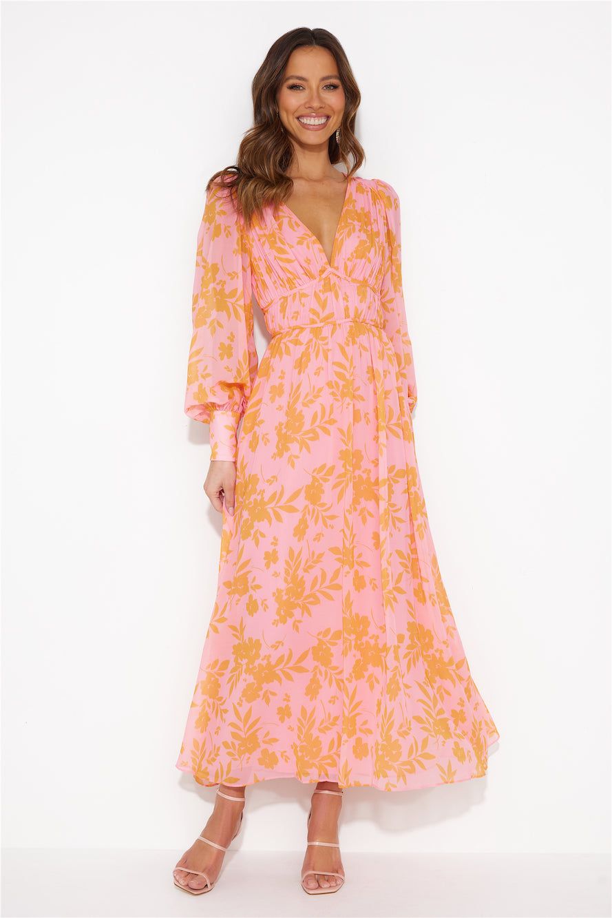 In A Magical Dream Midi Dress Pink sold by Hello Molly