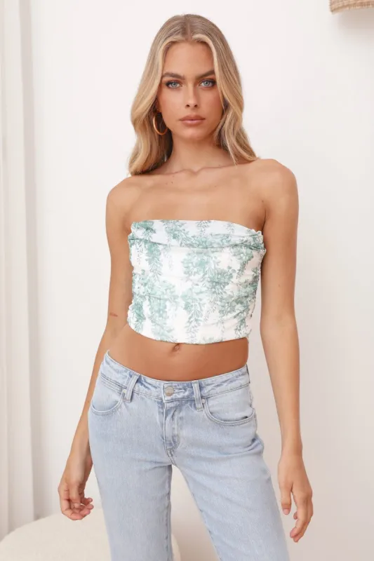 Lover In The Garden Crop Top Green sold by Hello Molly
