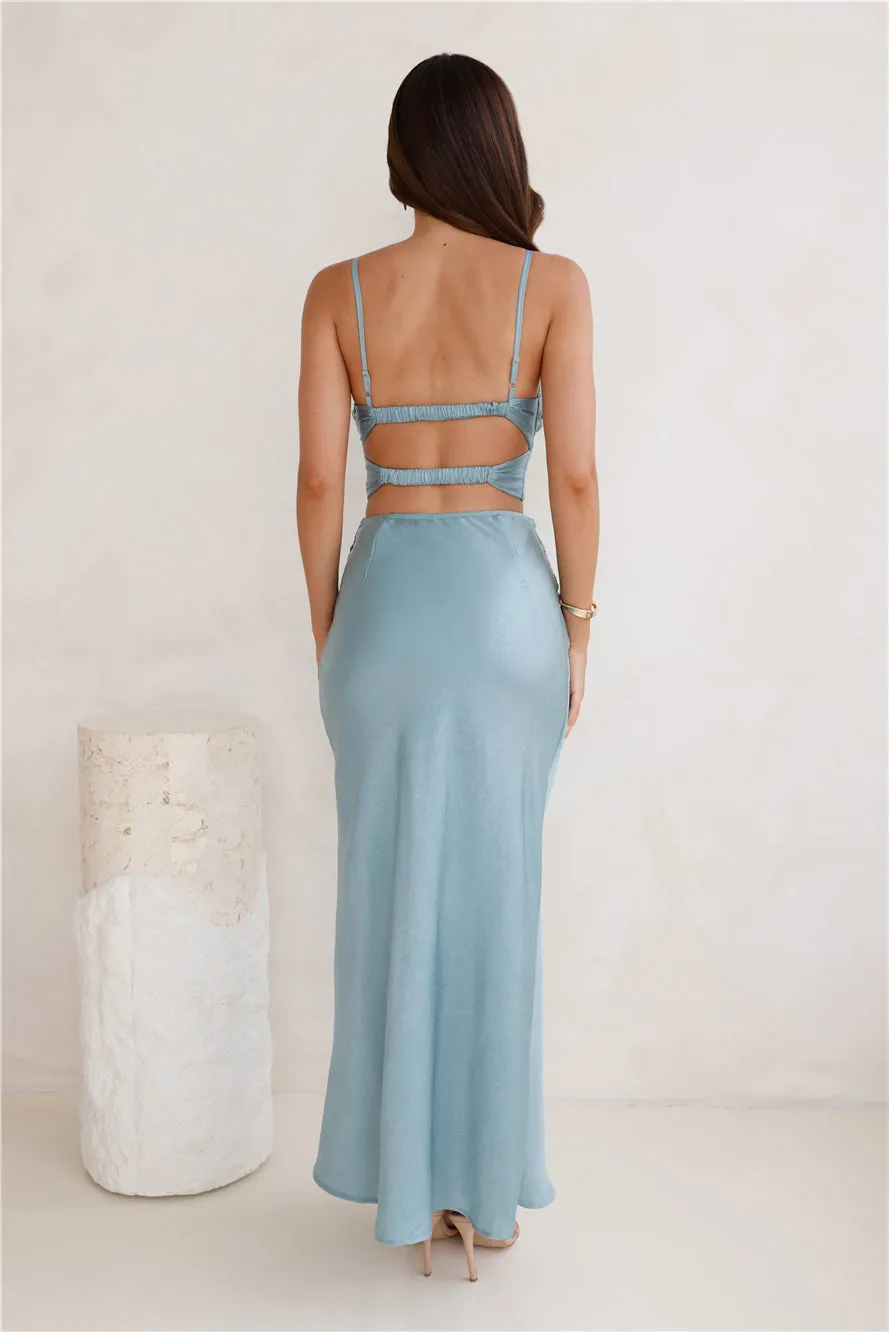 Simple Pleasure Satin Maxi Skirt Mint sold by Hello Molly product image thumbnail 4