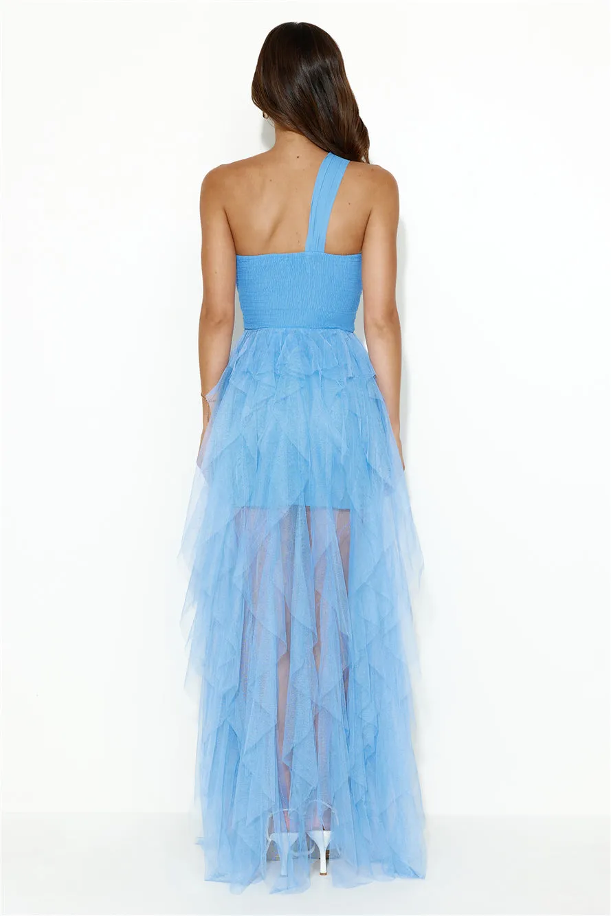 Extravagance Is Me One Shoulder Tulle Maxi Dress Blue sold by Hello Molly product image thumbnail 5