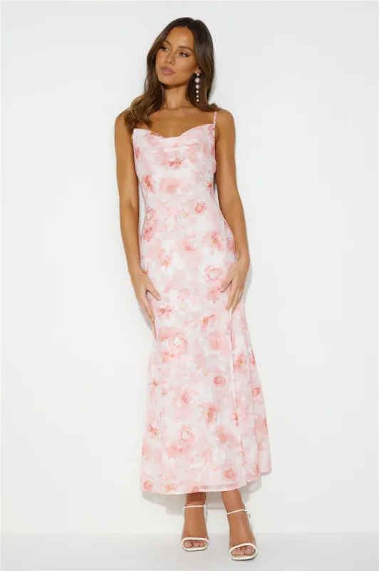 Mystic Splendor Midi Dress Pink sold by Hello Molly