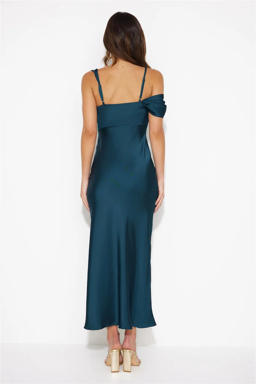Gracious Opportunities Satin Maxi Dress Emerald sold by Hello Molly product image thumbnail 4