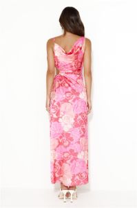 Middle Of The Catwalk Satin Maxi Dress Pink sold by Hello Molly