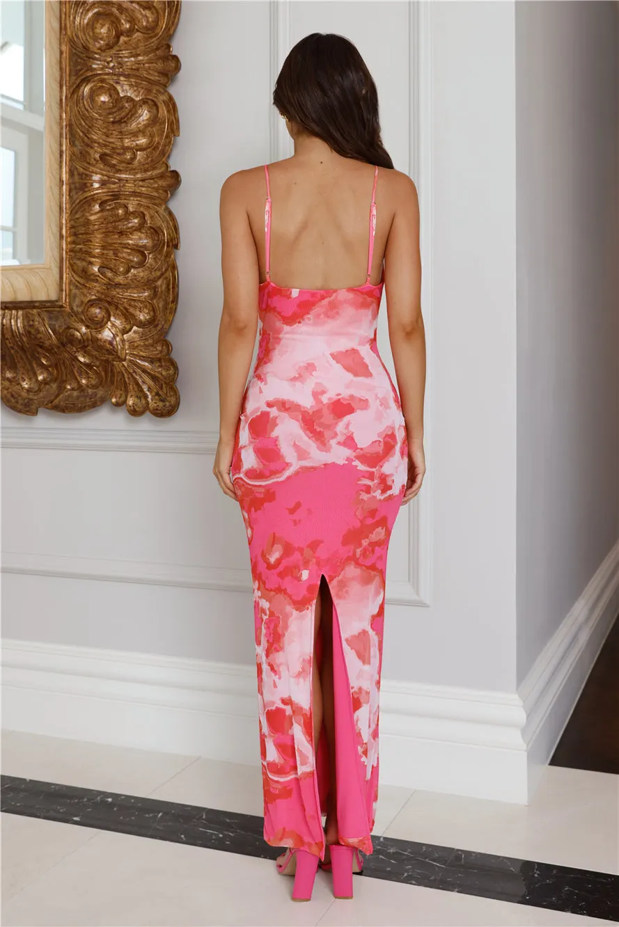 Dance And Tease Mesh Maxi Dress Pink sold by Hello Molly product image thumbnail 5