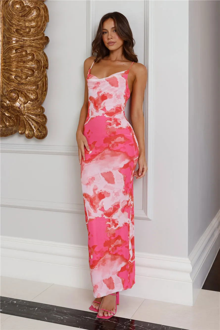 Dance And Tease Mesh Maxi Dress Pink sold by Hello Molly product image thumbnail 2