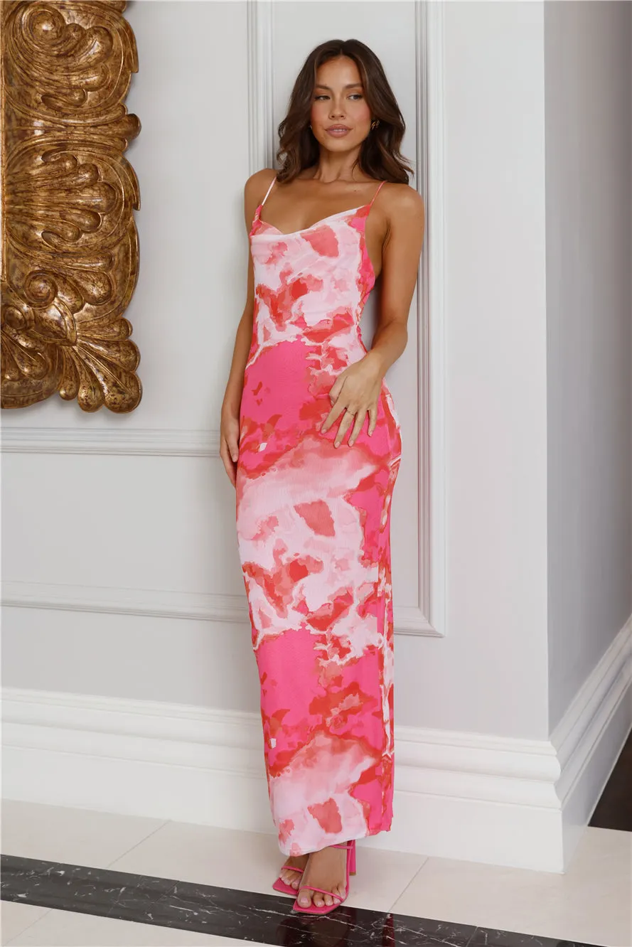 Dance And Tease Mesh Maxi Dress Pink sold by Hello Molly product image thumbnail 3