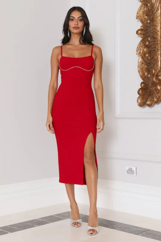 Szn To Party Midi Dress Red sold by Hello Molly