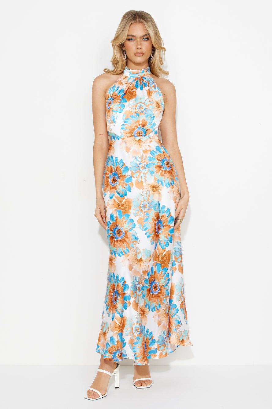 Floating Dreams Satin Maxi Dress White sold by Hello Molly product image thumbnail 5