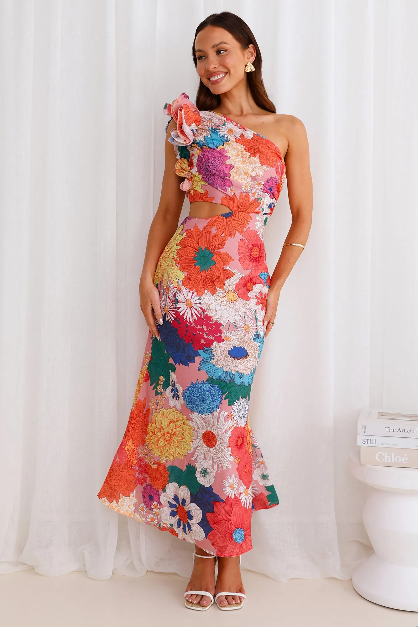 Enchanted Bouquet One Shoulder Midi Dress Multi sold by Hello Molly product image thumbnail 2