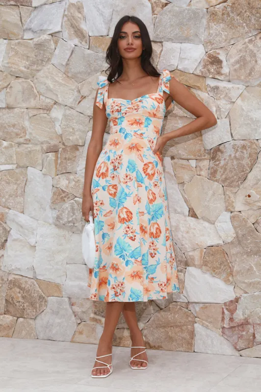 Seaside Space Midi Dress Peach sold by Hello Molly