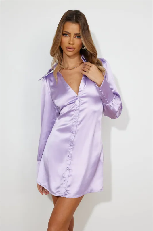 Elle Satin Dress Lilac sold by Hello Molly